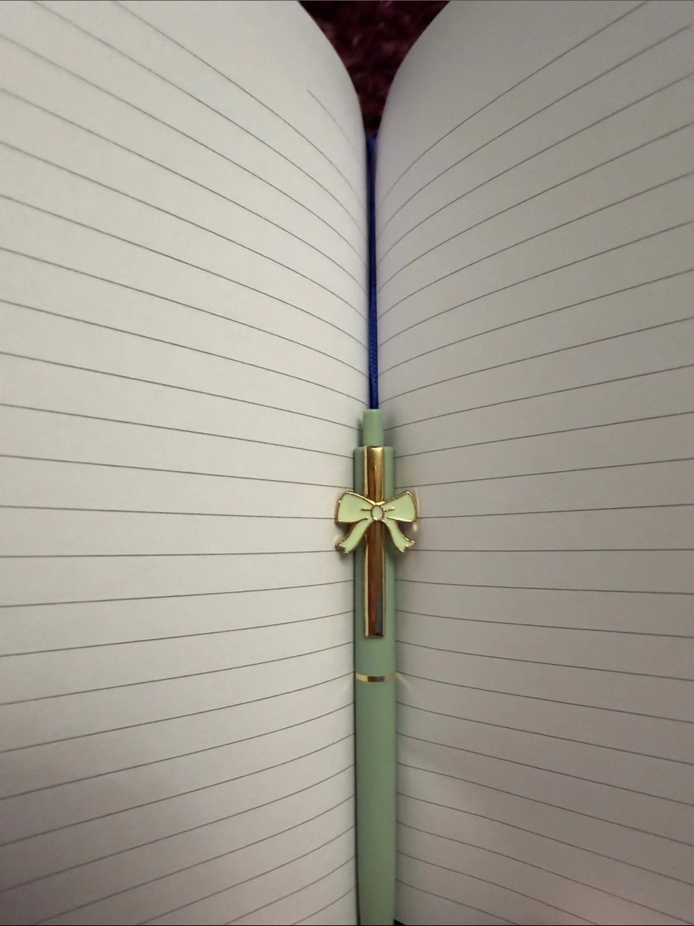 Muse “Butterfly Lavender” Daily Notebook with Mint Bow Pen. 272 lined pages.
